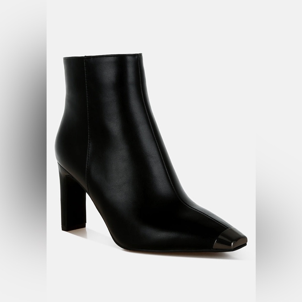 London Rag Orca Metallic Cap Toe Faux Leather Boots